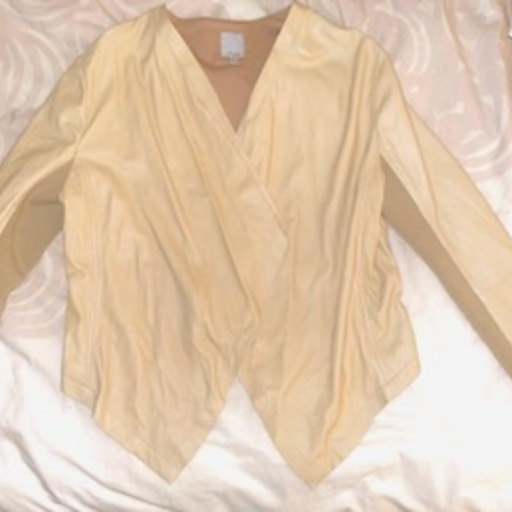 Softest Buttery Leather Open Front Jacket